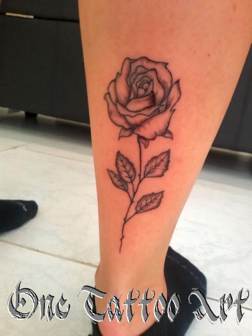 Rose one tattoo fine liner