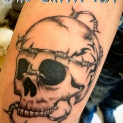 crane skull - one tattoo art