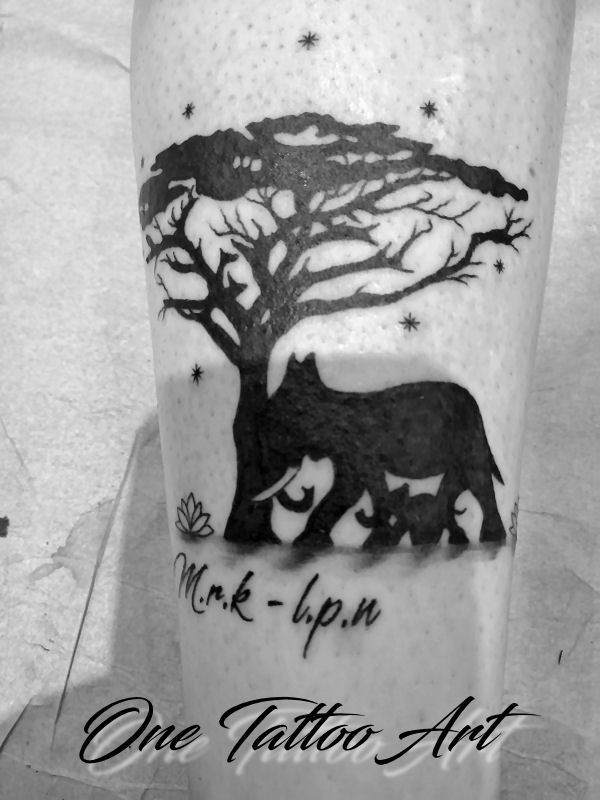 Elephant tattoo one tattoo art