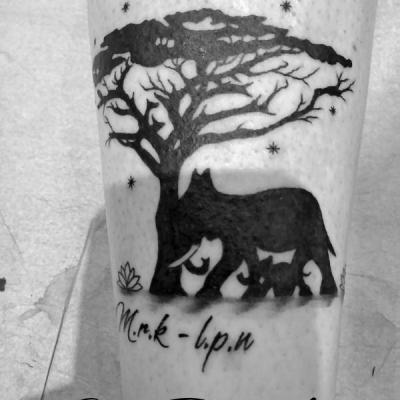 Elephant tattoo one tattoo art