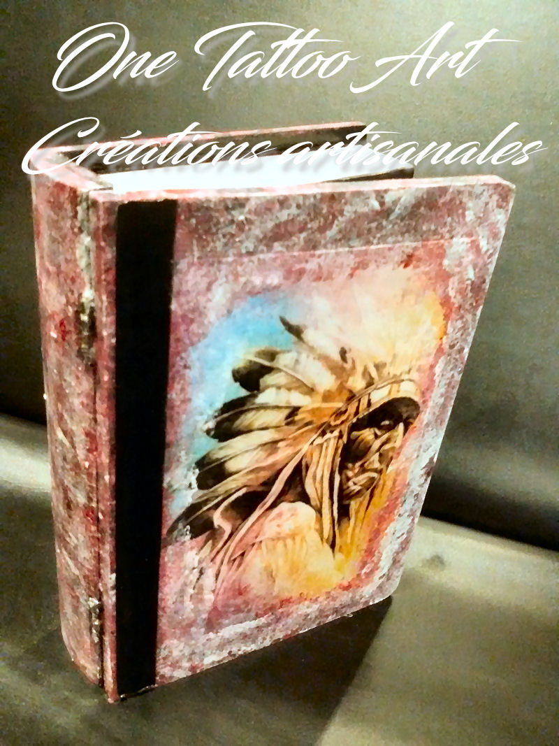 Grimoire boite - one tattoo création - indiens apache