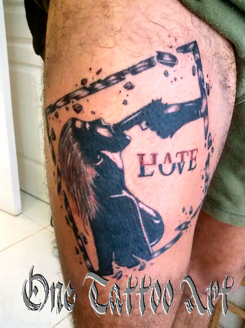 Hate love - one tattoo art