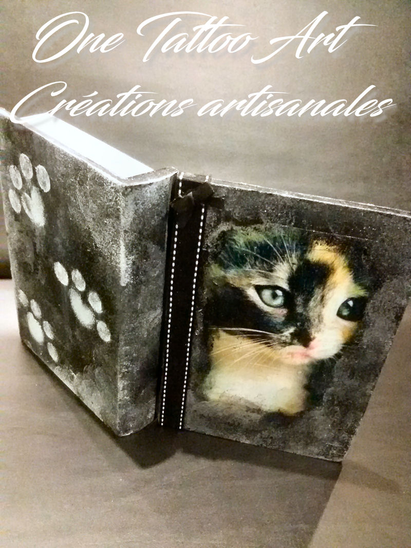 one tattoo art - idée cadeau - boite chat - grimoire chat