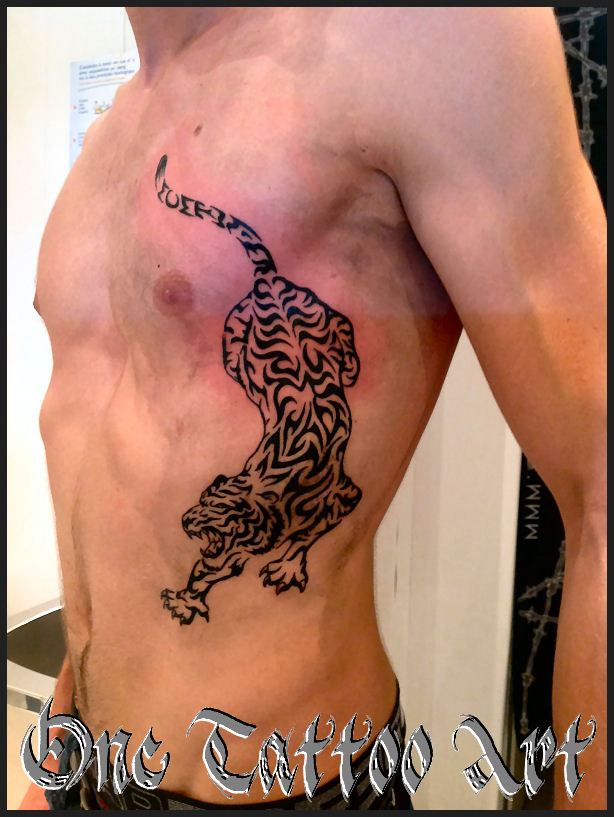 tigre one tattoo black tribal