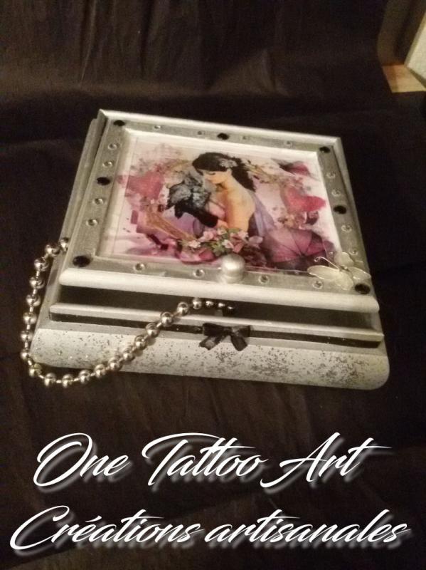 One tattoo art creation artisanale boite a bijoux idee cadeau